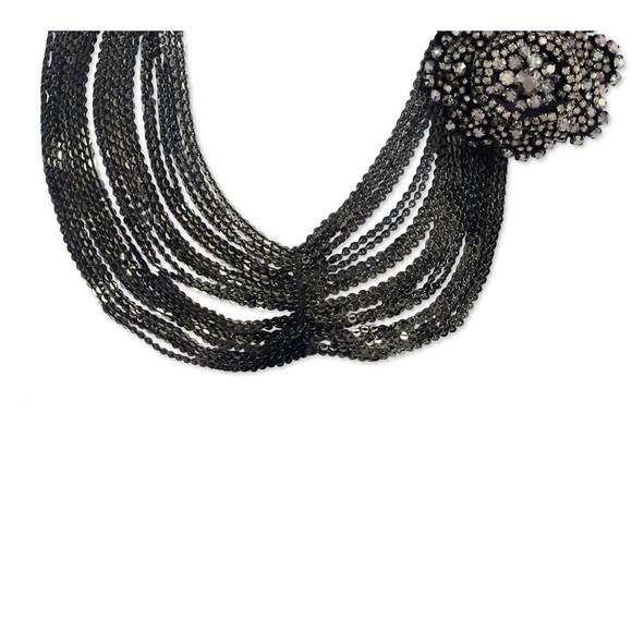 VERA WANG black dahlia necklace in silver - Picture 2 of 3